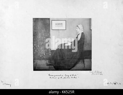 Fotografia di anna m Whistler, pone come uno studio per la eventuale dipinto 'Whistler's madre', fotografia legendée "disposizione in grigio e nero, Ritratto del pittore della madre', da James mcneill Whistler, 1872. dalla biblioteca pubblica di new york.