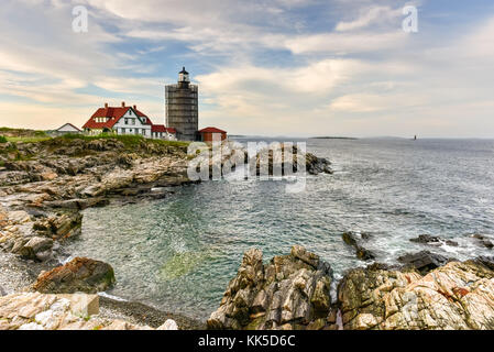 Portland Capo Faro di Cape elizabeth, Maine. è un storico Faro di Cape elizabeth, Maine. completato nel 1791, è il più antico lighthous Foto Stock