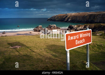 Premiata spiaggia - Sango Sands vicino a Durness, Scozia Foto Stock