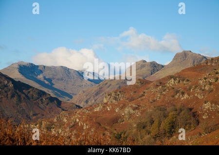 Harrison Stickle e Pavey Arca nel Lake District Inghilterra Foto Stock