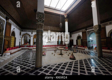 Palais M'Nebhi, la Medina, Fez, Marocco, Nord Africa Foto Stock