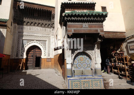 Museo nejjarine (carpentieri) quadrati di legno arte e mestieri fez,Marocco Foto Stock