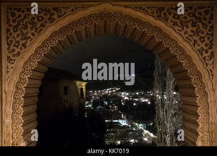 Granada, Spagna. Ottobre, 2017. L'Alhambra visto dall'interno. ABEL F. ROS/Alamy Foto Stock