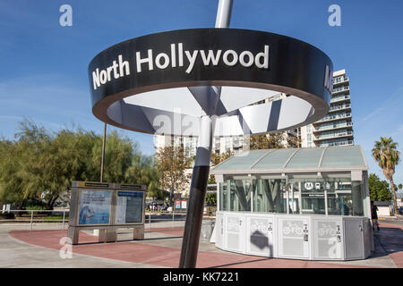 A nord di Hollywood, California stazione della metropolitana Foto Stock