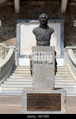 Busto di re Carlos 111, città di Cartagena, Murcia, Spagna, Europa Foto Stock