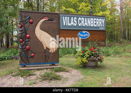 Vilas cranberry fattoria in acque manitowish, Wisconsin Foto Stock