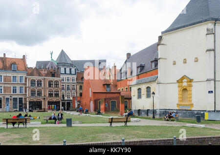 Il Musee de l'Hospice Comtesse di Lille in un ospizio medievale che è ora un museo Foto Stock