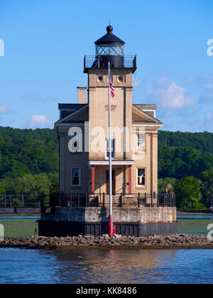 Rondout Lighthouse, il fiume Hudson, New York Foto Stock