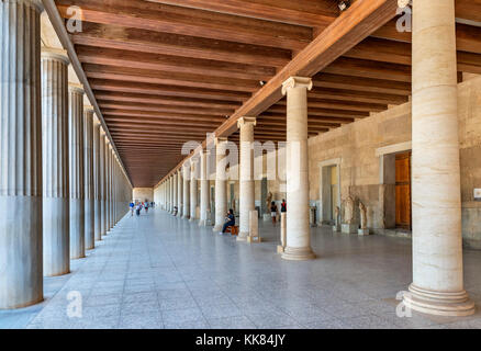 La Stoa di Attalos, Antica Agorà di Atene, Atene, Grecia Foto Stock