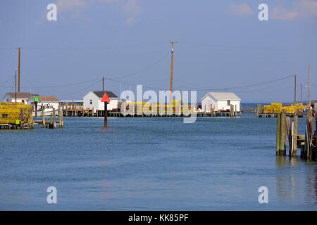 La pesca shanties e pentole di granchio di Tangeri Isola, Chesapeake Bay Foto Stock