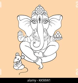 Ganapati meditazione in lotus pongono Illustrazione Vettoriale