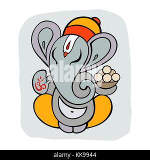 Ganapati meditazione in lotus pongono Illustrazione Vettoriale