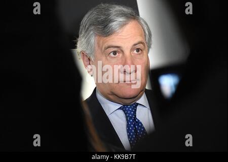 Il presidente del parlamento europeo Antonio Tajani alla cerimonia di inaugurazione del museo dell'oro, arezzo, Italia, Maggio 05, 2017 © Credito daiano Foto Stock