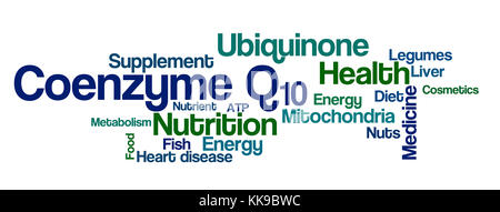 Word cloud su uno sfondo bianco - il coenzima Qio Foto Stock
