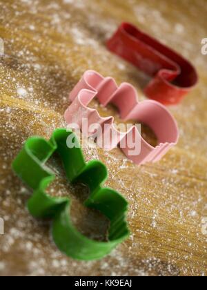 Immagine ravvicinata di plastica cookie cutter Foto Stock