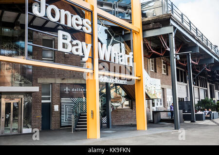 Jones Bay Wharf in Pyrmont Sydney , ristrutturate wharf Casa per le piccole imprese e le caffetterie e i ristoranti di Sydney, Australia Foto Stock