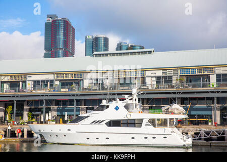 Jones Bay Wharf in Pyrmont Sydney , ristrutturate wharf Casa per le piccole imprese e le caffetterie e i ristoranti di Sydney, Australia Foto Stock