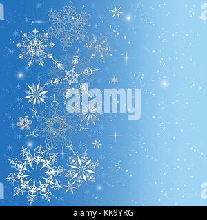 Elegante sfondo di Natale con i fiocchi di neve. Anno nuovo e auguri di Natale design Illustrazione Vettoriale