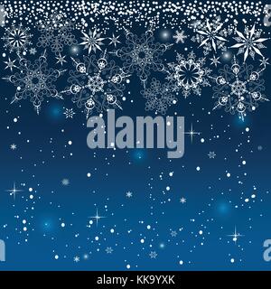 Elegante sfondo di Natale con i fiocchi di neve. Anno nuovo e auguri di Natale design Illustrazione Vettoriale