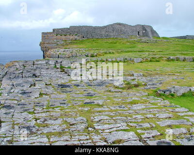 Dún Aonghasa fort, inishmore island, Irlanda Foto Stock