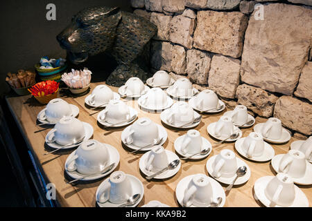 Caffè e tè presso stazione onguma fort onguma Game Reserve, Namibia, Africa Foto Stock