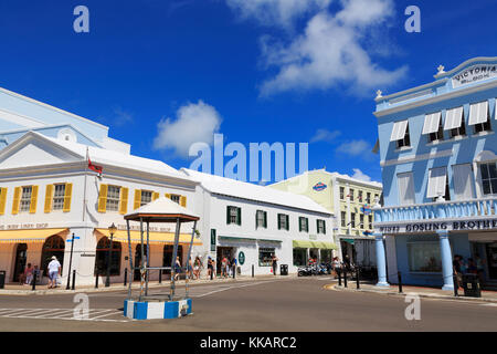 Front Street, Hamilton City, Pembroke Parish, Bermuda, Atlantic, America centrale Foto Stock