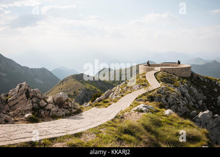 Vista dal mausoleo njegos, parco nazionale di Lovcen, Montenegro, europa Foto Stock