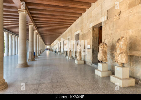 La Stoa di Attalos, Antica Agorà di Atene, Atene, Grecia Foto Stock