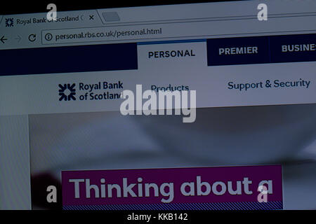 Close up RBS online banking sito web Foto Stock