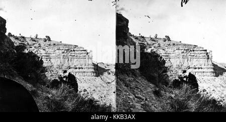 Stereografia delle mura del castello di roccia, Summit County, Utah. Immagine cortesia USGS. 1869. Foto Stock