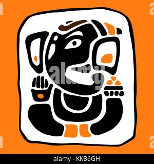 Ganapati meditazione in lotus pongono Illustrazione Vettoriale