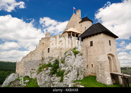 Gothic rocky castelli in Polonia. itinerario turistico di Eagle's Nest tra Cracovia e czestochowa. Foto Stock