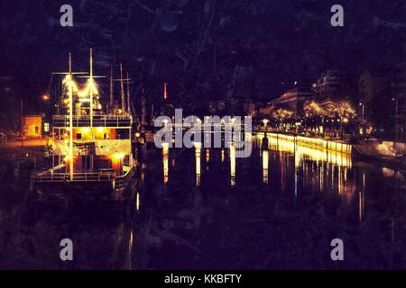 Fiume di notte Foto Stock