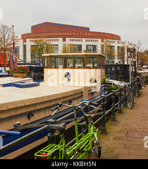 Nationale Opera e Balletto in edificio Stopera da Wilhelm Holzbauer e Cees Dam (1986), Amsterdam, Olanda Foto Stock