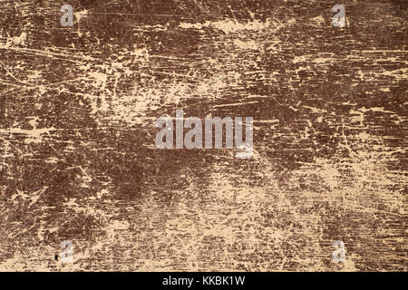 Antique vecchio brown peeling e graffiato di età compresa la vernice sul alterate di pannelli di legno invecchiato sfondo a parete Foto Stock