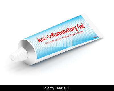 3D render di anti-infloammatory isolato da gel su sfondo bianco Foto Stock