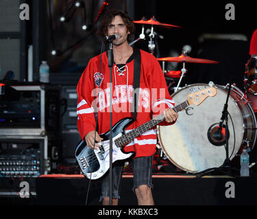 West Palm Beach, FL - 05 agosto: Tyson Ritter di tutti americani rifiuta di eseguire presso la vodka perfetto anfiteatro sul agosto 5, 2016 in west palm beach florida. persone: Tyson Ritter Foto Stock