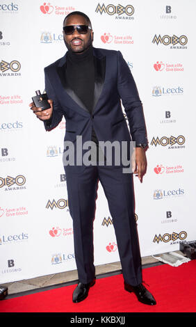 Lethal Bizzle frequentando il ventiduesimo Mobo Awards tenutosi a Leeds prima diretta Arena, argilla Pit Lane, Leeds. Foto Stock