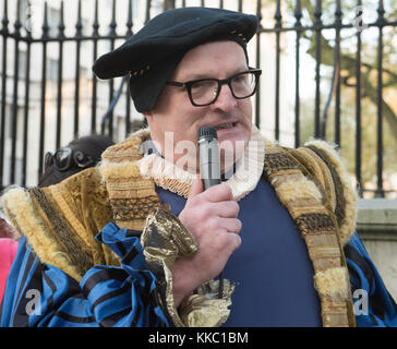 07/04/2017 - No10 Veglia protestare contro Brexit a Whitehall, Londra. Foto Stock