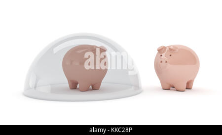 Risparmi il concetto di protezione. Il rendering 3D Foto Stock