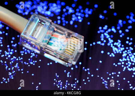 A banda larga in fibra, fibra di vetro Foto Stock