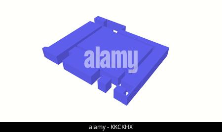 Rendering in 3d della planimetria per l'Engineering Building IV nel campus dell'Università della California di Los Angeles (UCLA), sito della presunta sparatoria del professor William Klug da parte dello studente Mainak Sarkar. Derivata da un'immagine storica; posizione di feature e scala non esatta, 2016. Foto Stock