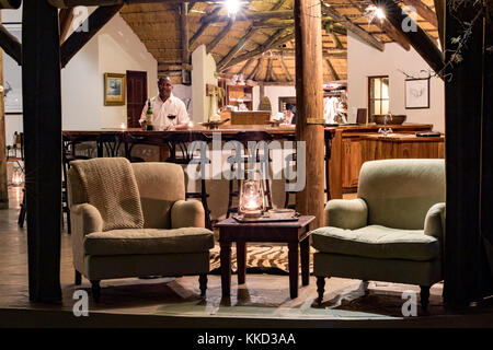 Area bar in Etosha aoba lodge, onguma Game Reserve, Namibia, Africa Foto Stock