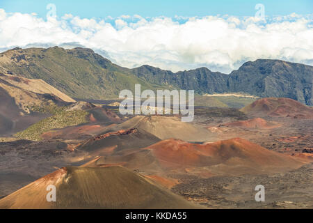 Paesaggio del cratere del Vulcano Haleakala a Maui, Hawaii Foto Stock