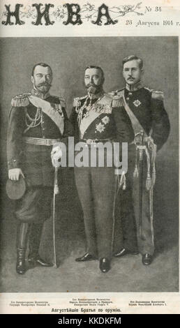 Nikolai II e George V e Albert I Foto Stock