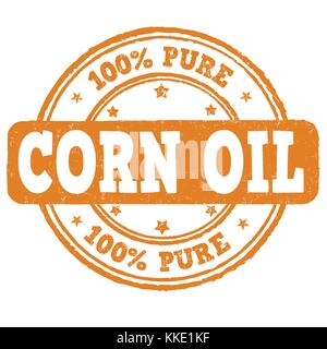 Olio di mais grunge timbro di gomma su sfondo bianco, illustrazione vettoriale Illustrazione Vettoriale