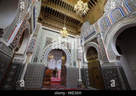 Santuario di Zaouia Moulay Idriss II a Fes el Bali Old Fes nella capitale di Fez Marocco Foto Stock