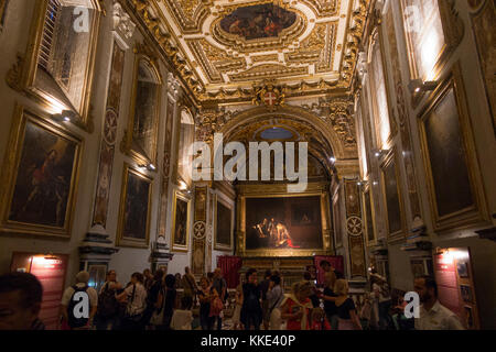 L' oratorio della Co-Cattedrale di San Giovanni a La Valletta, Malta. Esso ospita dipinti del maestro italiano Michelangelo Merisi da Caravaggio, tra gli altri. (91) Foto Stock