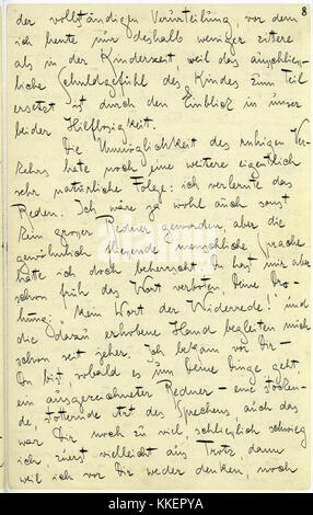 "De Kafka Brief an den Vater 029" è una lettera di Franz Kafka a suo padre, che esplora temi personali e filosofici, fondamentali per comprendere le dinamiche familiari e lo stato psicologico di Kafka. Foto Stock