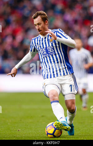 David Zurutuza (17) Real Sociedad il lettore. La Liga tra Atlético de Madrid vs Real Sociedad a Wanda Metropolitano stadium in Spagna a Madrid, dicembre 2, 2017 . Credito: Gtres Información más Comuniación on line, S.L./Alamy Live News Foto Stock